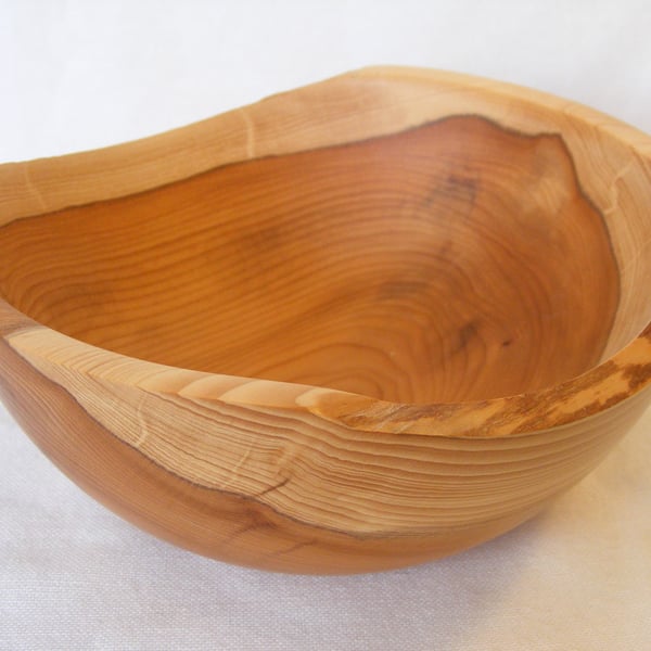 Natural edge yew bowl