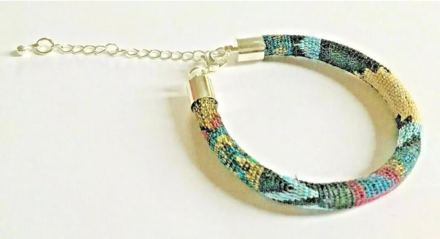 Last of line: Black Multi Print Material Bracelet (Various Sizes)