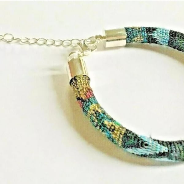 Last of line: Black Multi Print Material Bracelet (Various Sizes)
