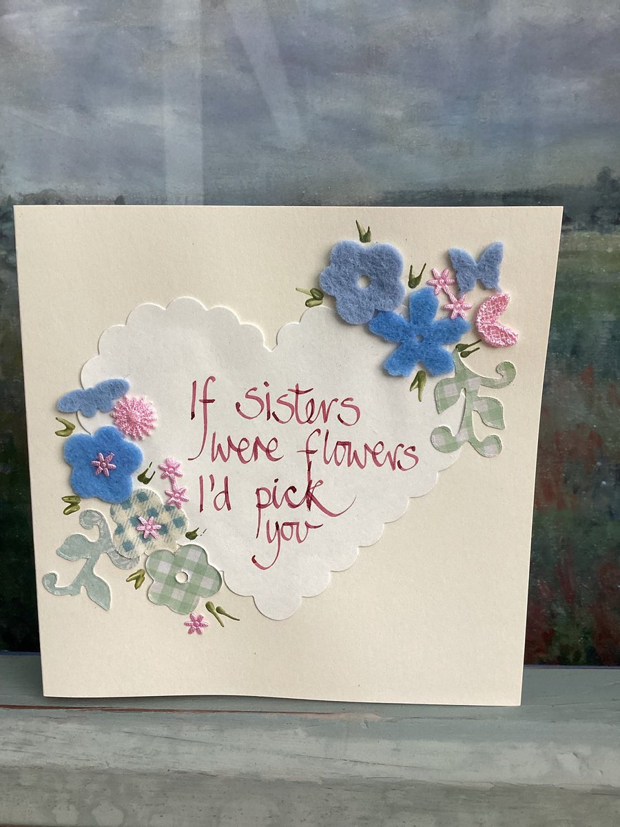 Handmade birthday card.Sister card.Birthday card.Friendship card.