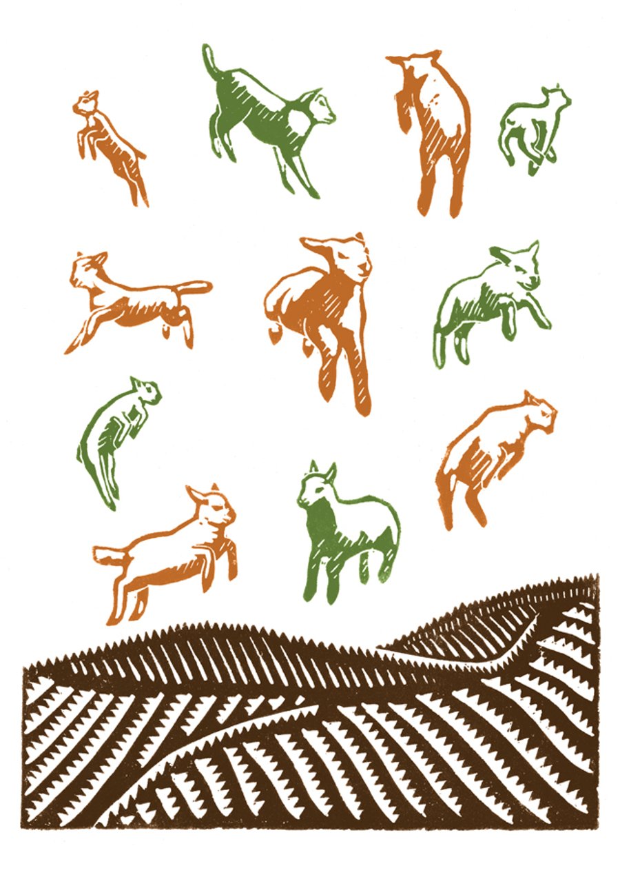 Gambolling A3 poster-print