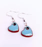 Heart pendant earrings pale blue