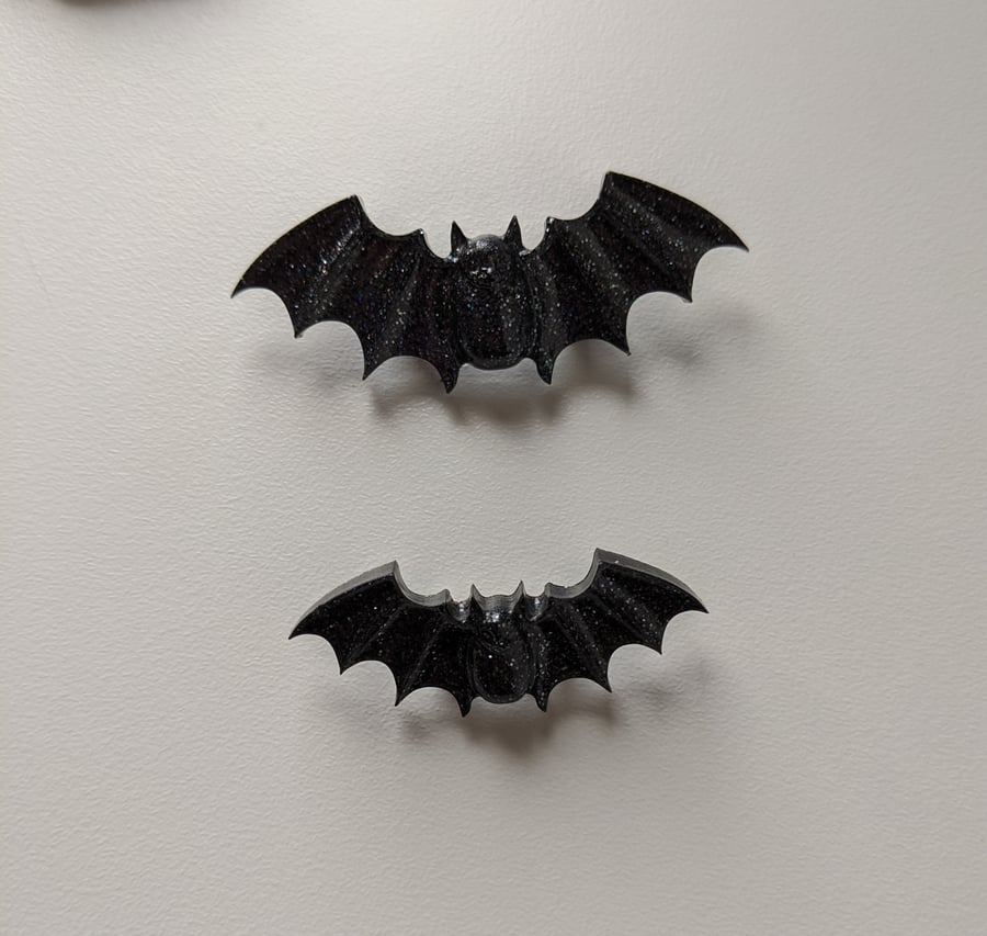 Black glitter bat pins! small, large, or pair