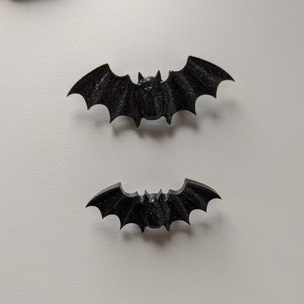 Black glitter bat pins! small, large, or pair