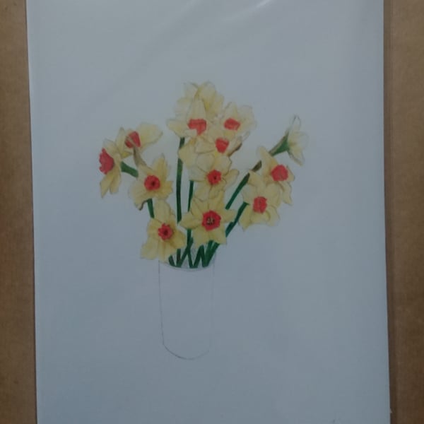 Spring Daffodils print or original hand drawnartwork