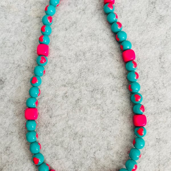Bright, chunky beaded Neckalce