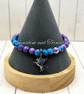 Purple Rain Jasper & Enamelled Unicorn Bracelet – Handmade Gemstone Jewellery UK - Image 2