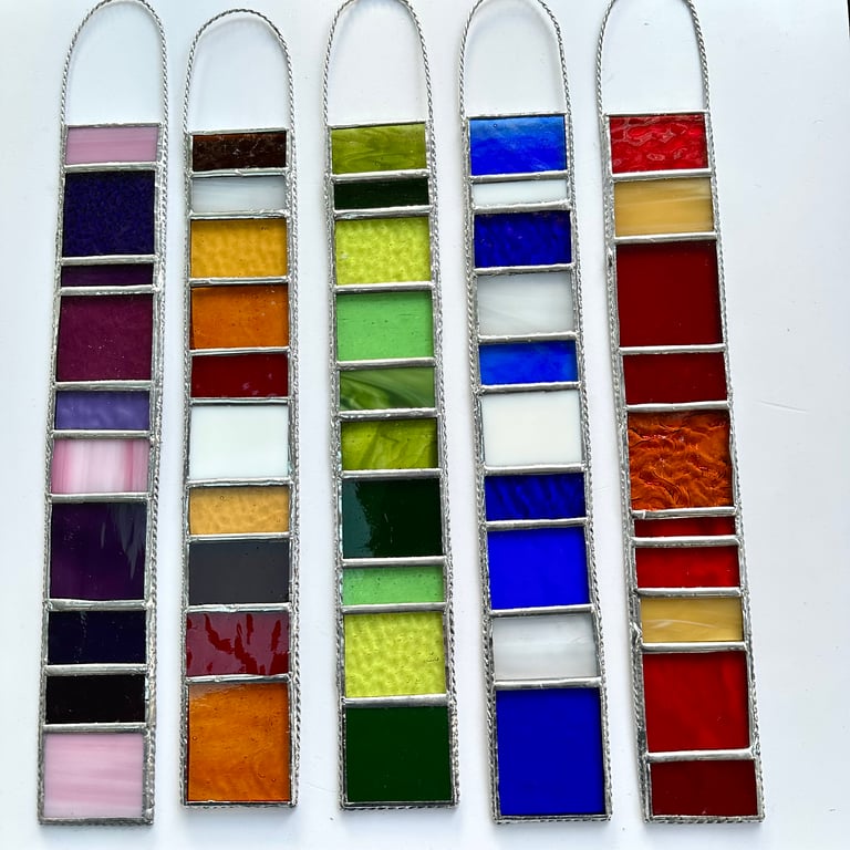 Stained Glass Large Strip Garden Hanger - Handmade Hanging Decoration 