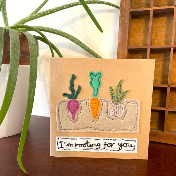 I'm Rooting For You - Felt Card