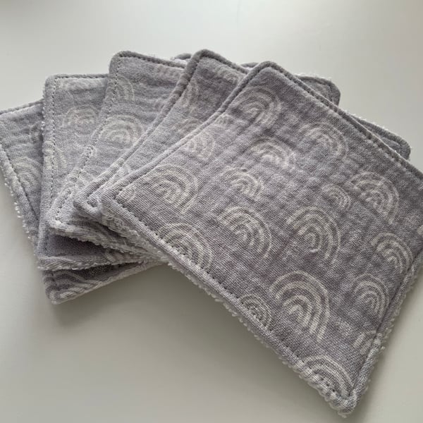 Reusable Bamboo Towelling Cotton Face Wipes, Eco friendly, Washable, Make up pad