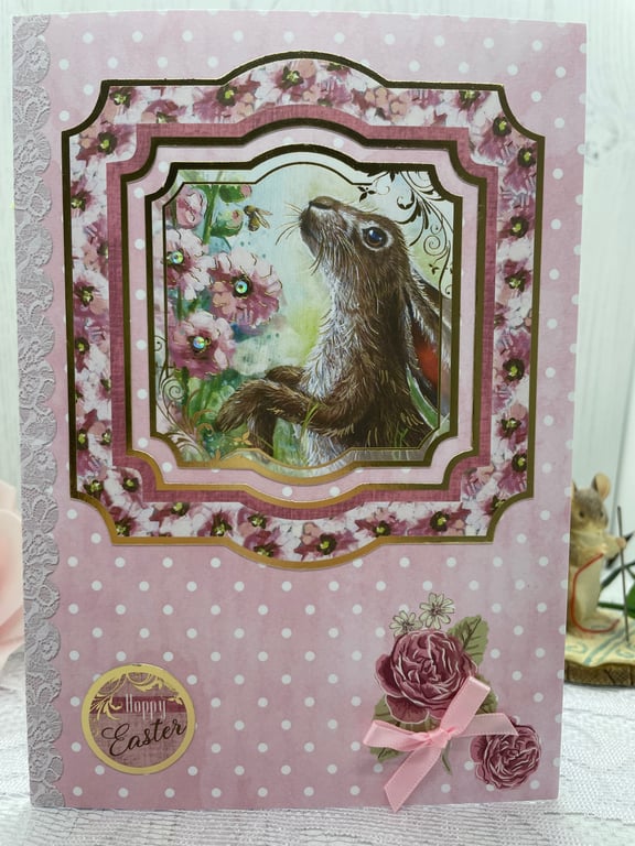 Holidays Hare Easter Card  by Carolee Crafts PB6 - 0025