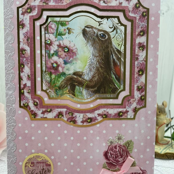 Holidays Hare Easter Card  by Carolee Crafts PB6 - 0025