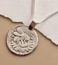 Bee Engraved Sterling Silver Coin Necklace - Image 8