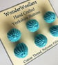 Yorkshire Buttons, Embellishments, Cotton Thread, Set of Six, Turquoise - Image 2