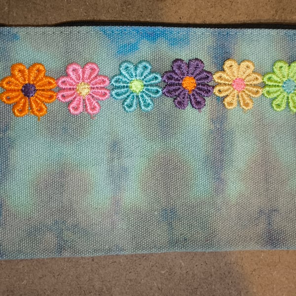 Small blue and pink zipper pouch 