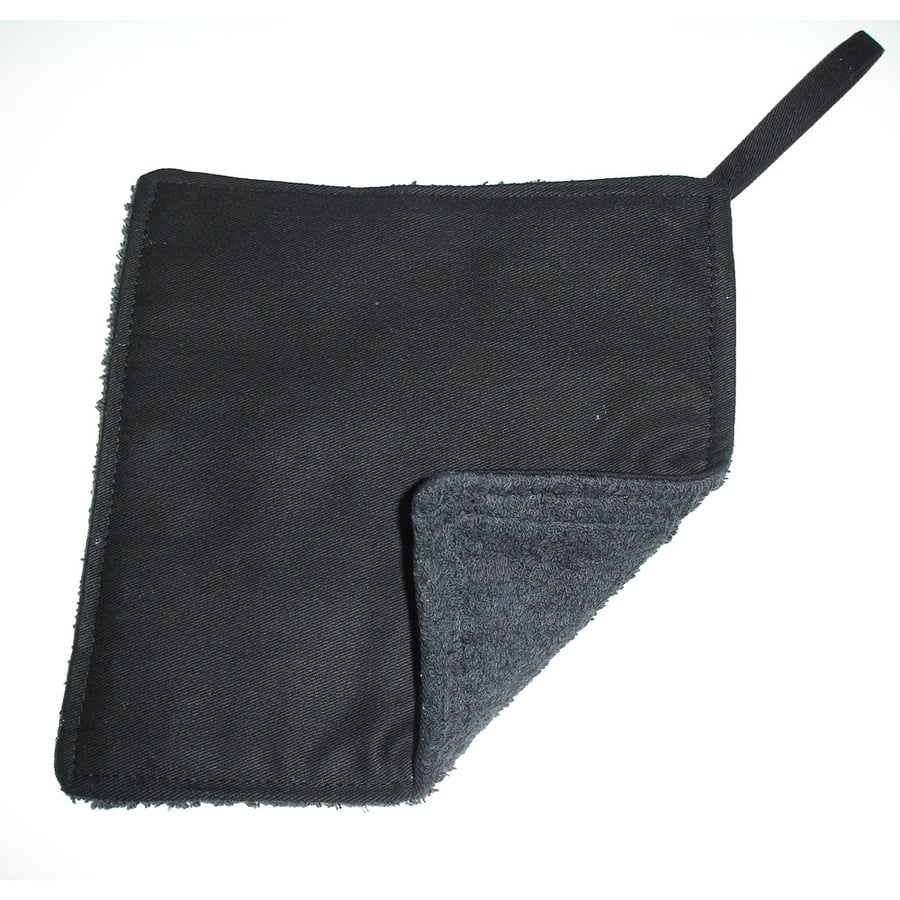 Black Pot Holder With Black Back Kitchen Grab Mat Pad Chef's Surface Saver