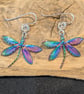 Beautiful Anodised  Stainless Steel Dragonfly Earrings - Image 1