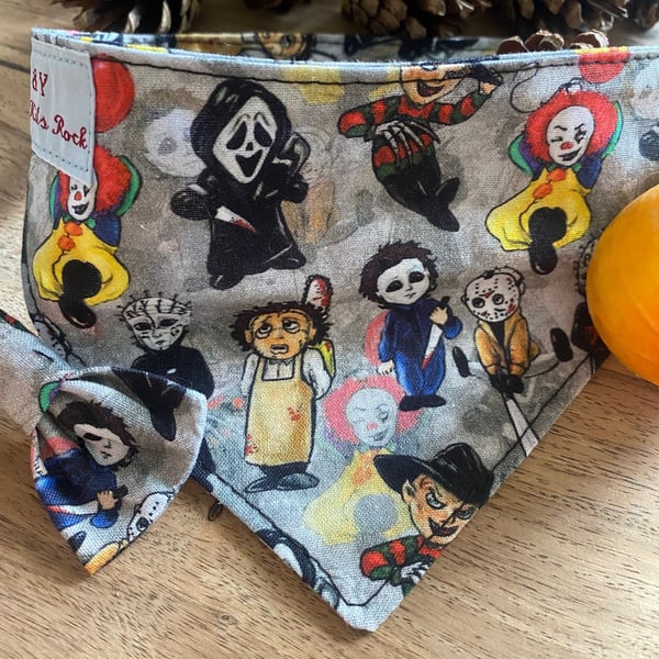 Little Horrors Bandana & Bow Set for small dogs or cats 