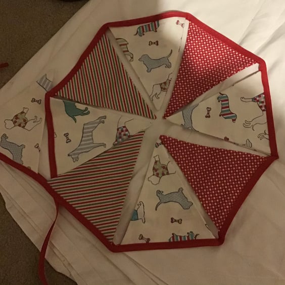 Fabric Bunting Dogs in Jumpers 