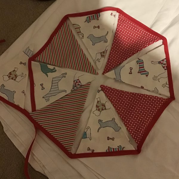 Fabric Bunting Dogs in Jumpers 