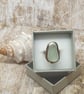 Sterling Silver 925 Aqua Color Seaham Seaglass Textured Ring Full Hallmark - Image 4