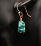Natural turquoise and copper earrings, Turquoise jewelry - Image 2