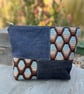 Bargello and denim zip pouch