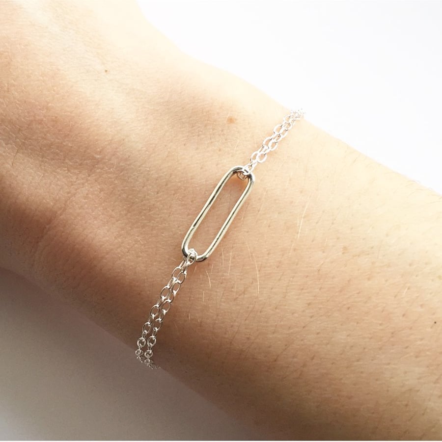 Sterling Silver Linear Bracelet 