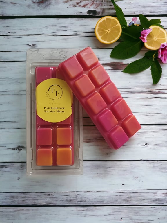 Pink Lemonade Wax Melt Snap Bar Hand Poured with Soy Wax, Vegan Home Gift Idea