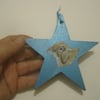 Bunny Rabbit Blue Star Christmas Tree Decoration