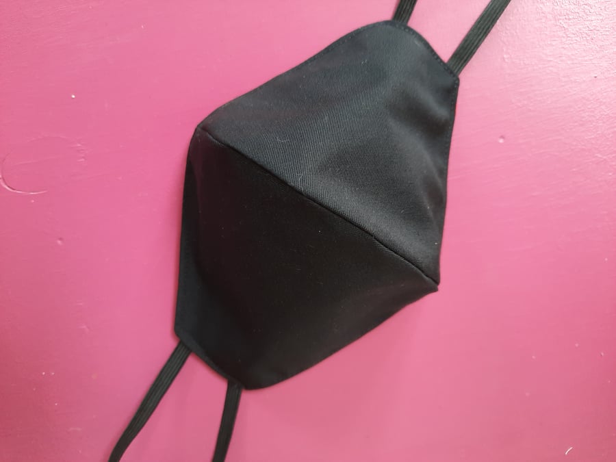 Jet Black handmade Reusable Facemask 