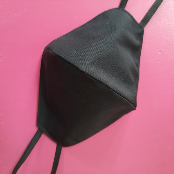 Jet Black handmade Reusable Facemask 