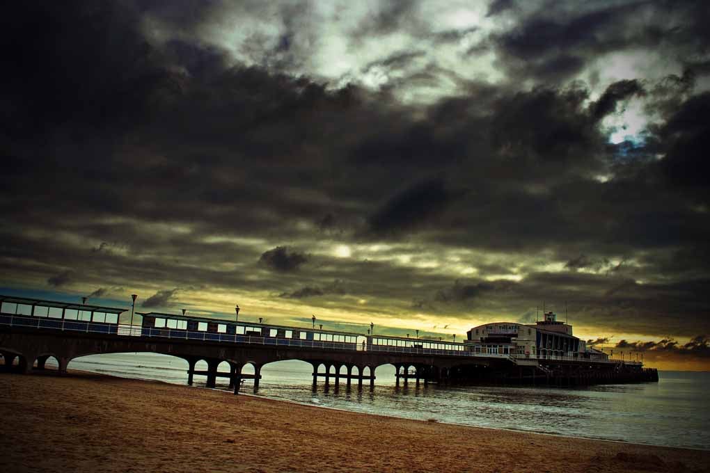 Bournemouth Pier And Beach Dorset England UK 18"X12" Print