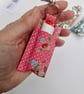 SOLD Key ring lip balm holder in summer fruits fabric keyring  - Image 4