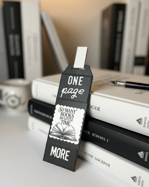 Elegant Handmade Quote Bookmark – Black Pearl Shimmer Finish, Choice of 5 