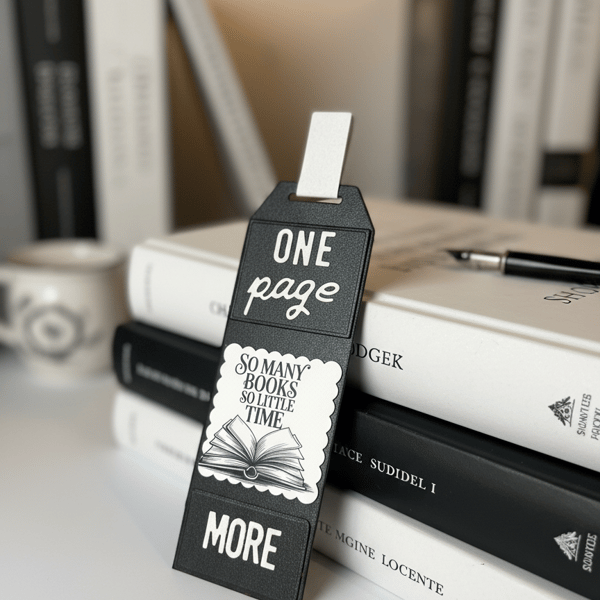 Elegant Handmade Quote Bookmark – Black Pearl Shimmer Finish, Choice of 5 