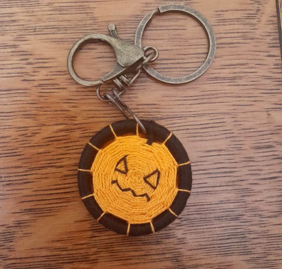 Halloween Pumpkin Keyring Bag Charm 
