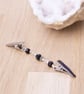 Black bead sweater clip - beaded cardigan guard - Shawl or pashmina clasp  - Image 2