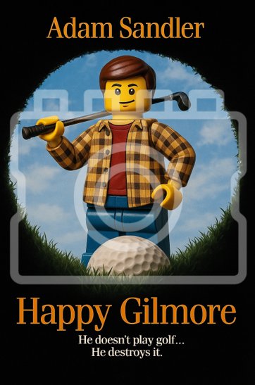 HAPPY GILMORE - LEGO-Inspired A4 Movie Poster Print - Ready to Frame
