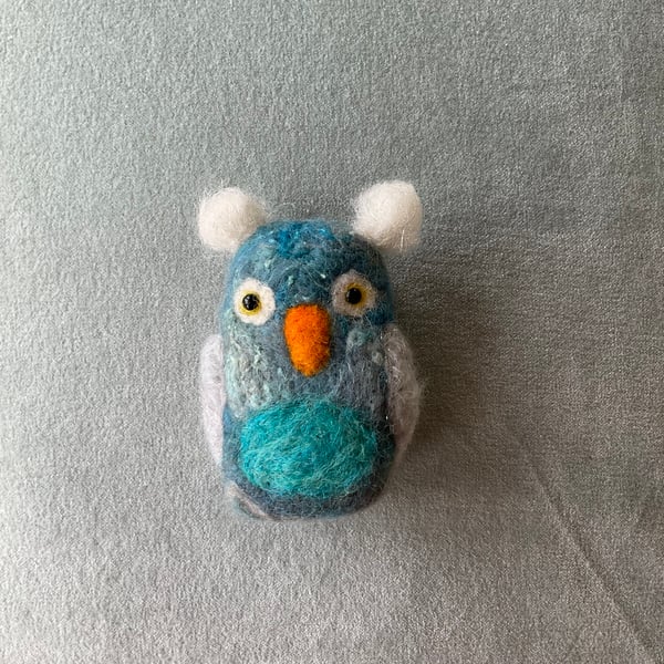 Cute colourful handmade owl - blue