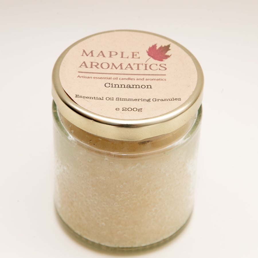 Maple Aromatics Cinnamon Essential Oil Vegan 200g Simmering Granules