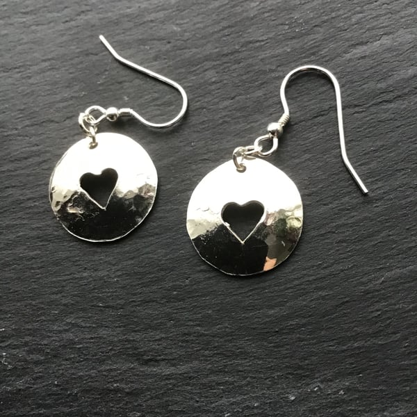 Sterling Silver Heart Cut Earrings