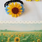 Sunflower Hair Tie with Gingham Bow - Cute Summer Hair Accessory