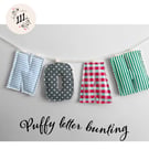 Personalised  Name Bunting Puffy letters Boys Custom Made
