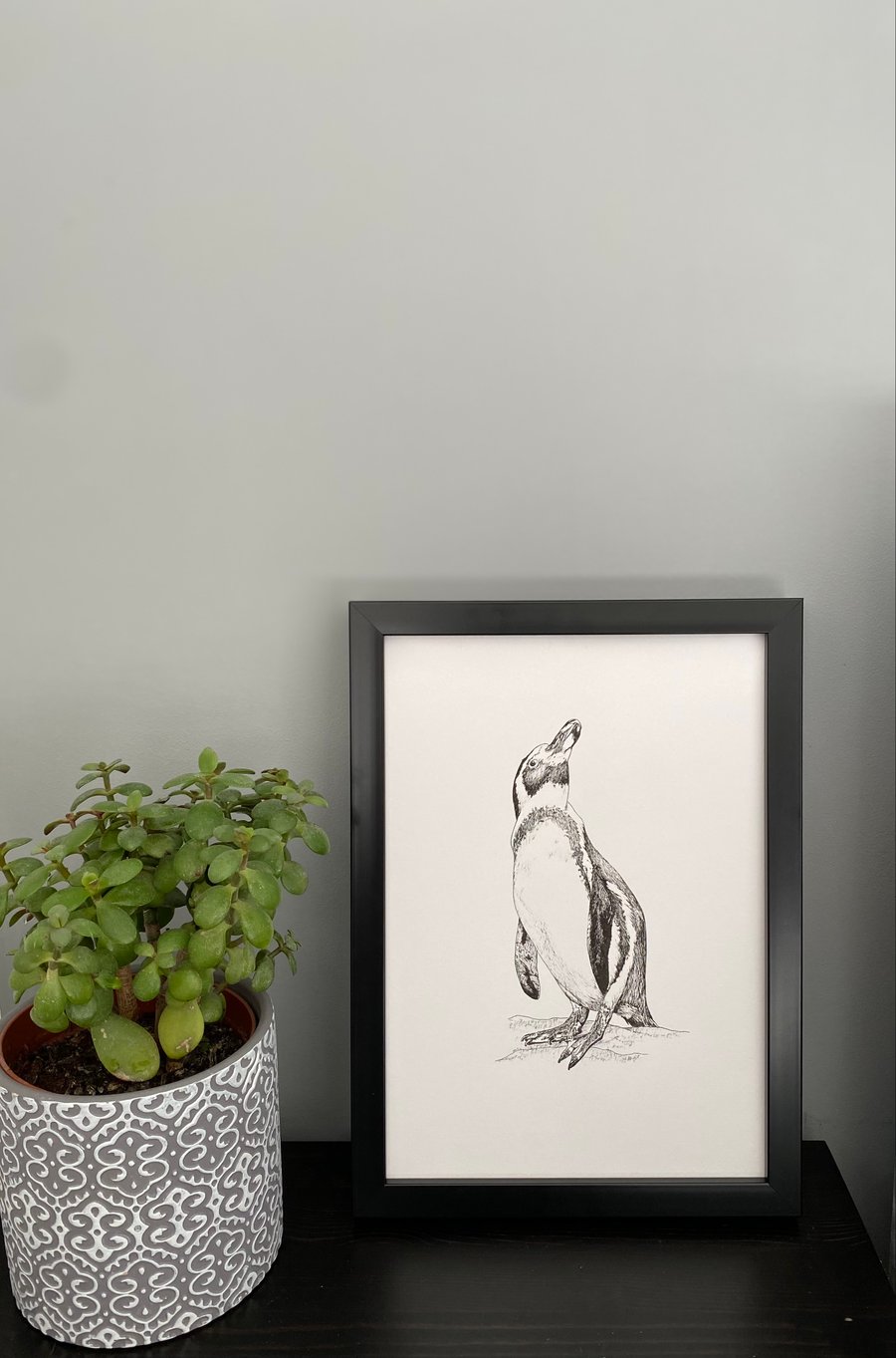 A4 Penguin Original Pen and Ink Drawing