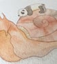 Watercolour Teddy Bear Illustration - Taking It Slow - Snail and Panda  - Image 2