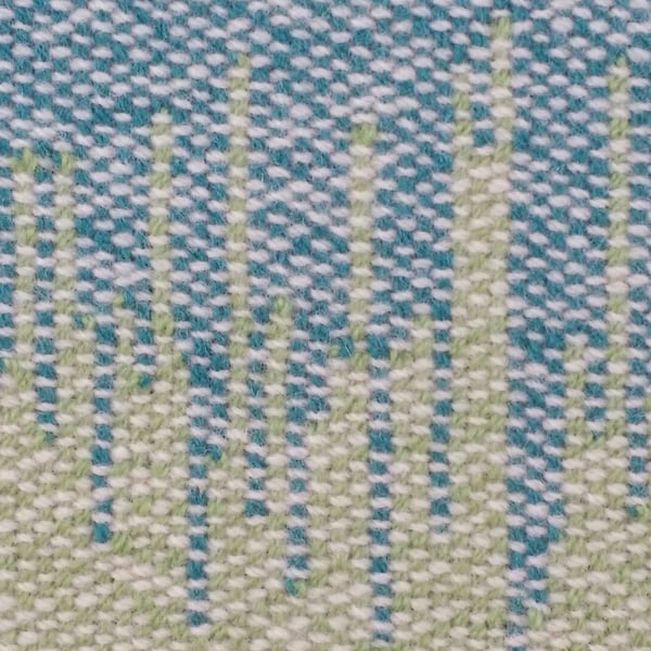  Hand Woven Rug - Turquoise and green