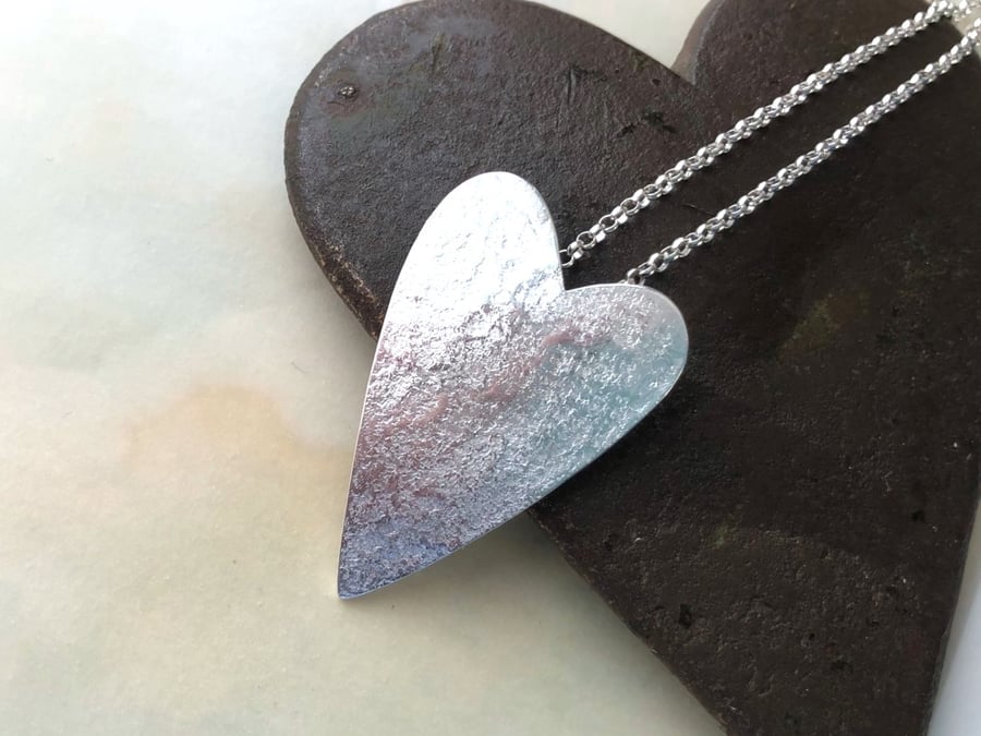 Silver Heart Pendant. Great Valentines Gift