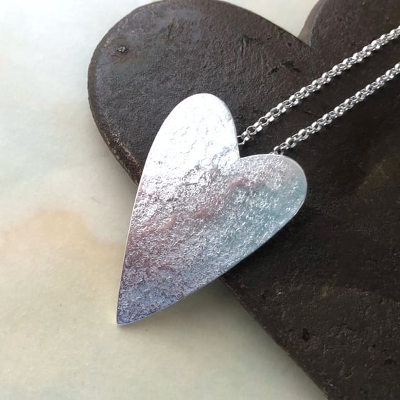 Silver Heart Pendant. Great Valentines Gift