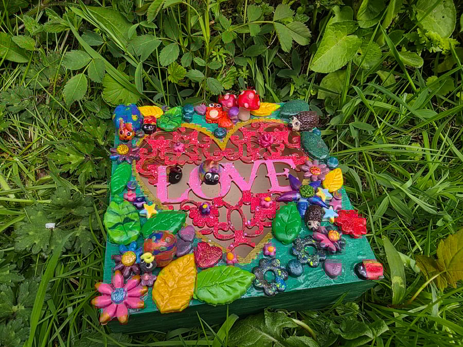 Hand decorated and painted Love box